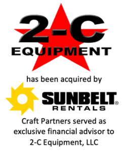 2-C EQUIPMENT has been acquired by SUNBELT RENTALS