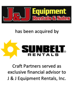 J&J Equipment Rentals & Sales has been acquired by SUNBELT RENTALS